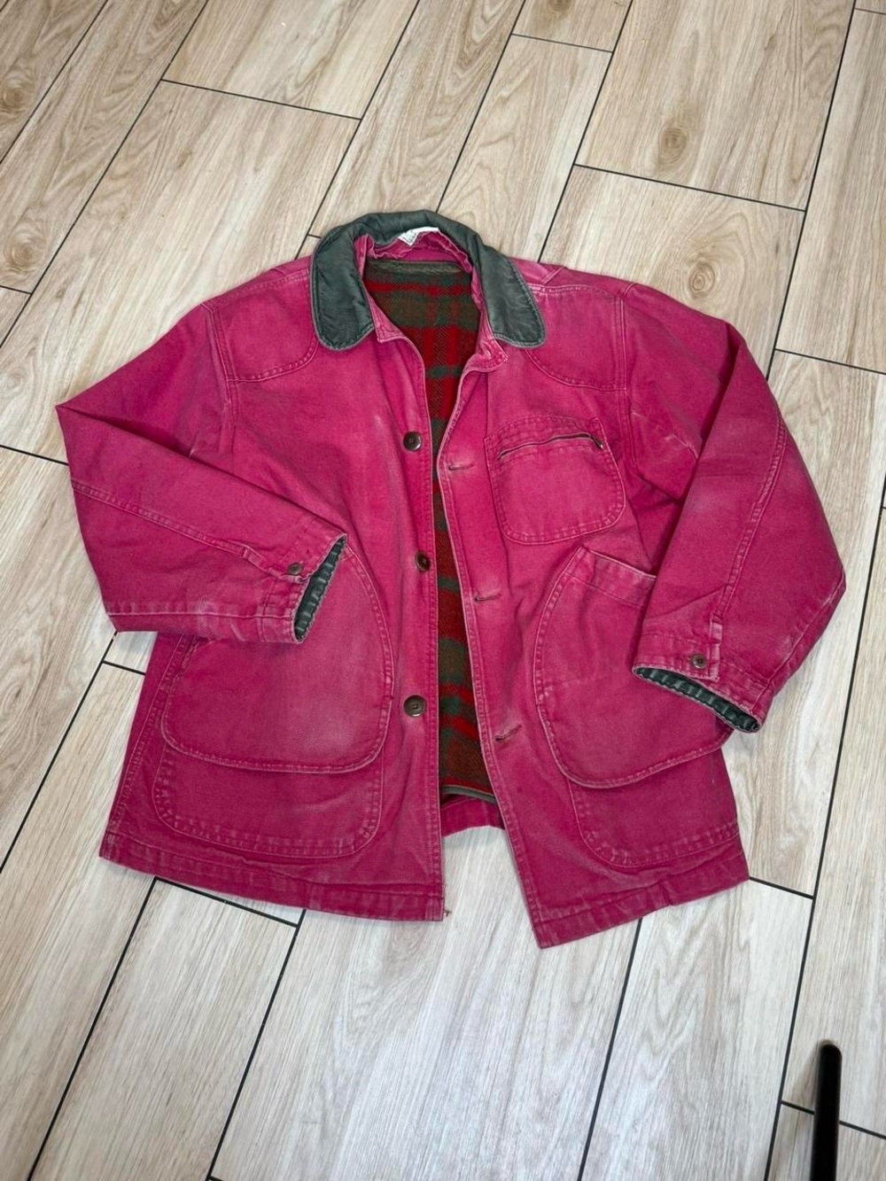 Vintage LL Bean Barn Coat Berry USA Made Oversized Women’s Medium - Picture 5 of 8